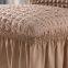 Stretch Seersucker Dining Chair Covers Chair Slipcovers with Ruffled Skirt Light Brown