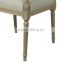 Louis XVI dining chair reproduction ,Vintage French Square Spindle Back Fabric Armchair, Oak wooden Chair