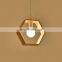 Modern simple geometry restaurant hanging light Nordic woodiness chandelier