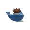 cute cartoon decorative custom animal 3d blue fish whale shaped ceramic planter succulents plant flower pot