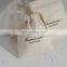 PandaSew Custom Logo Bling Bling Muslin Drawstring Bag Luxury Gift Beige Cotton Packaging Jewelry Pouch