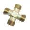 QHH3746.2 Carbon Steel Copper Brass O-Ring Face Seal 4-way Cross Oil and Gas Pipe Fitting