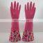 Kitchen Cleaning  Long Gloves Latex Flock home Gloves Garden Household Gloves