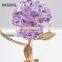 Luxury Business Gift Home Decorations Marble Base Flower Crystal Stone Craft Metal, Copper and Crystal Stone and Marble Support