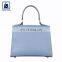Nickel Fittings Polyester Lining Material with Matching Stitching Zip Closure Women Genuine Leather Handbag