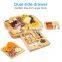 Wholesale Christmas Premium Natural Organic Charcuterie Bamboo Cheese Board And Knife Set With Slide Out Drawer