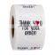 Custom Stickers Private Thank You Smile label self adhesive Waterproof Strong Glue sticker