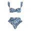 3 Pieces Ladies Women Sexy Swimsuit Bikini Swimwear with Mesh Swimsuit Cover Up Skirt