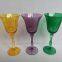 Factory Customized White Black Pink Red Amber Blue Colored Wine Goblet Glass