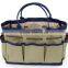 grey canvas ladies garden tool organizer bag,OEM logo garden tools carry bag,custom made garden tool bags
