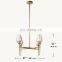 Modern Copper Tulip Glass Lampshade Chandelier Ceiling Light Fixture For Living Dining Room Bedroom Kitchen Island Foyer Lobby