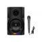 Portable RGB Lights 18W High Power Wood Vintage Bass Microphone Karaoke Smart Speaker