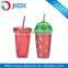 Plastic double wall tumbler with removable paper insert