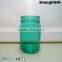 470ml Green Color Glass Mason Jar With Scale Line For Salad