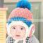 Wholesale Winter Latest Cute Hand Embroidery Earflap Knitted Baby Hat