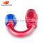 Aluminum Oil Cooler Fitting 180 Degree Resuable Hose End Fuel Line Hose End Fitting Adaptor Blue and Red 40-180-06