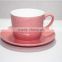 Bright color ceramic 200ml tea coffee cup&saucer set from Liling
