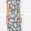 floral printed women dress short sleeves women dress OEM service
