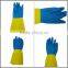 Fashion Blue and Yellow Long Plastic Working Glove