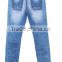 2016 spring new design high waist blue color 5 pockets elastic waist denim jeans