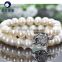 7.5-8.5mm high luster near round competitive two layer real pearl bracelet