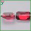 Glass gemstone supplier machine cut rose red octangle large glass gems