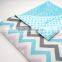 2016 High Quality Soft Design Blue Chevron Printed Personalized Children Quilt