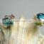 Blue Topaz Hydro Cushion Facet Stud Earrings, 925 Solid Sterling Silver Earrings, Designer Stud Earrings