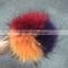 Multicolor Fur Pom Poms Top Quality Raccoon Fur ball For Hat And Bag Raccoon Fur Key Chain