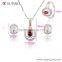 63766 Fashion Unique Ladies white color red Cubic Zirconia Bridal Wedding Jewelry Set