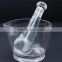 china wholesale 8OZ promotional latest design custom powder glass mortar and pestle for kitchenware