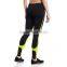 custom 88% nylon 12% spandex black and yellow tight ladies yoga pants