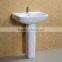 Floor Mounted White Glazed Wash Pedestal Basin