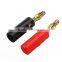 Speaker Cable Amp 4MM Gold Plated Audio Screw Banana Plug Connector