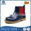 Stylish genuine leather elastic navy color slip on children desert winter boot