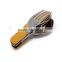 Stainless Steel Foldable Fork Spoon Knife Kit / picnic knife in camping cutlery kit / foldable knife spoon fork set