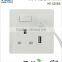 WHITE UK SOCKET USB 13A 1 GANG ELECTRIC WALL PLUG SOCKETS WITH 2 USB OUTLETS