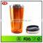 Customized 16 oz Double wall plastic travel mug with photo insert