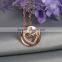 Mom mother's day gift Solid 925 Sterling Silver Heart Pendant Necklace Created rose gold pendant