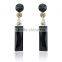 2016  black strip-type shape cubic zircon charm earring 18k yellow gold plated jewelry for party