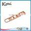 Zinc alloy rose gold rectangle hollow logo zipper puller