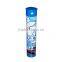 Tinplate round shape pen holder with plastic sharpener cover