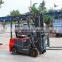China small scale electric forklift truck with clamp and 3 stage mast