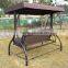 Patio Swing Hammock Chair with Cushion (Brown 3 Seat Bed swing)