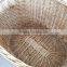 Natural oval handmade storage wicker box with lid