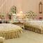 European style antique finished handmade children wooden carved girl princess twins - bed design with gold rim - BF07-70358