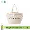 Organic Cotton Customized Logo Large Capacity Canvas Shopping Tote Bag