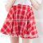 best selling girls campus high waist red or blue plaid skirt customized
