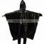 logo printed black disposable raincoat rain poncho with hood