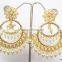 CHAND BALI Dangler gold tone dangler PEARL DROP EARRINGS
